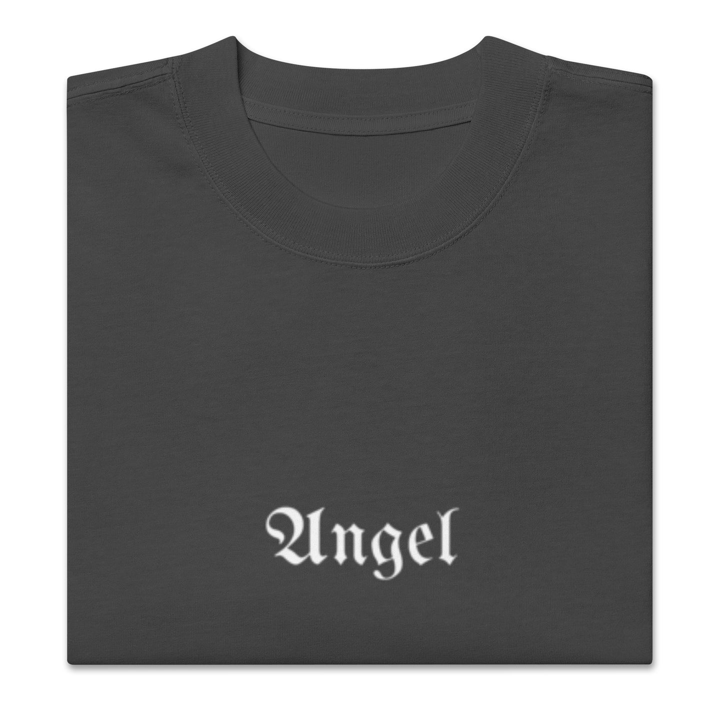 Oversized Unisex faded Angel t-shirt with devil wings