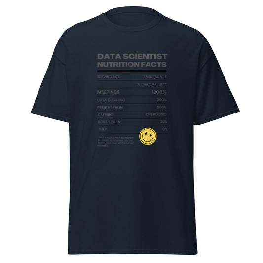 Men's Data Scientist Nutrition Facts T-shirt | Dark Colors